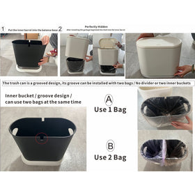 Cq acrylic dog-proof trash can keeps curious pets away from waste.