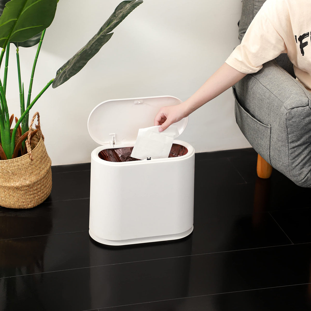Cq acrylic oval slim design maximizes small-room space.