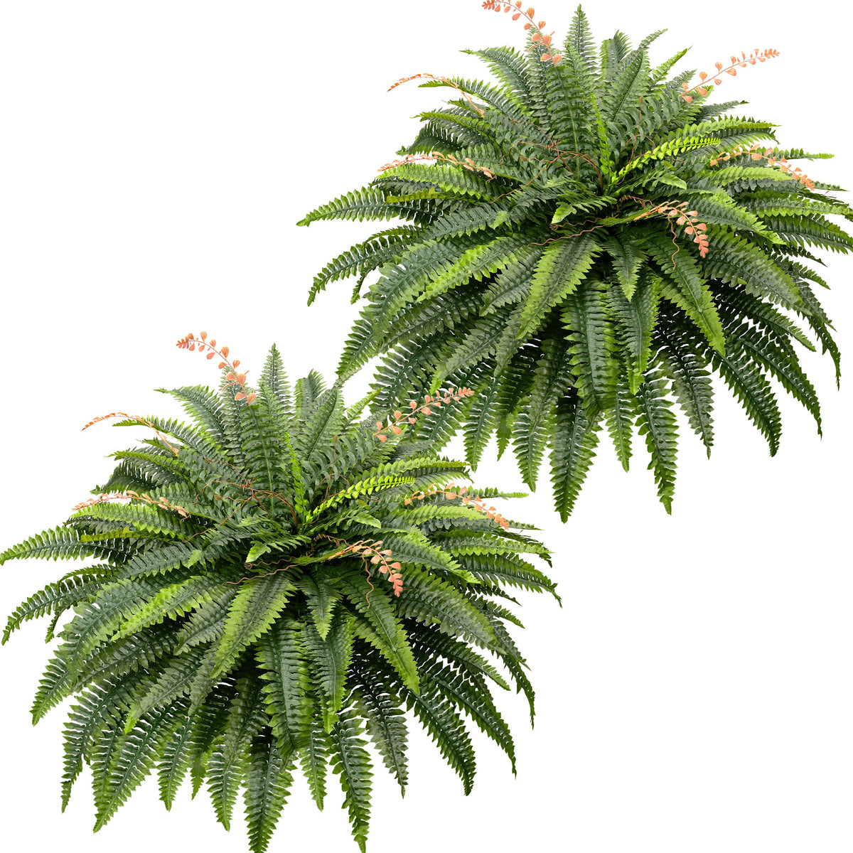CQURE 128-branch fake fern with dense leaves for outdoor decor and easy upkeep.