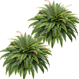CQURE 128-branch fake fern with dense leaves for outdoor decor and easy upkeep.
