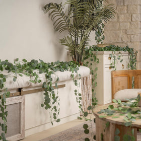CQURE eucalyptus garland bouquet assembly for easy DIY arrangements