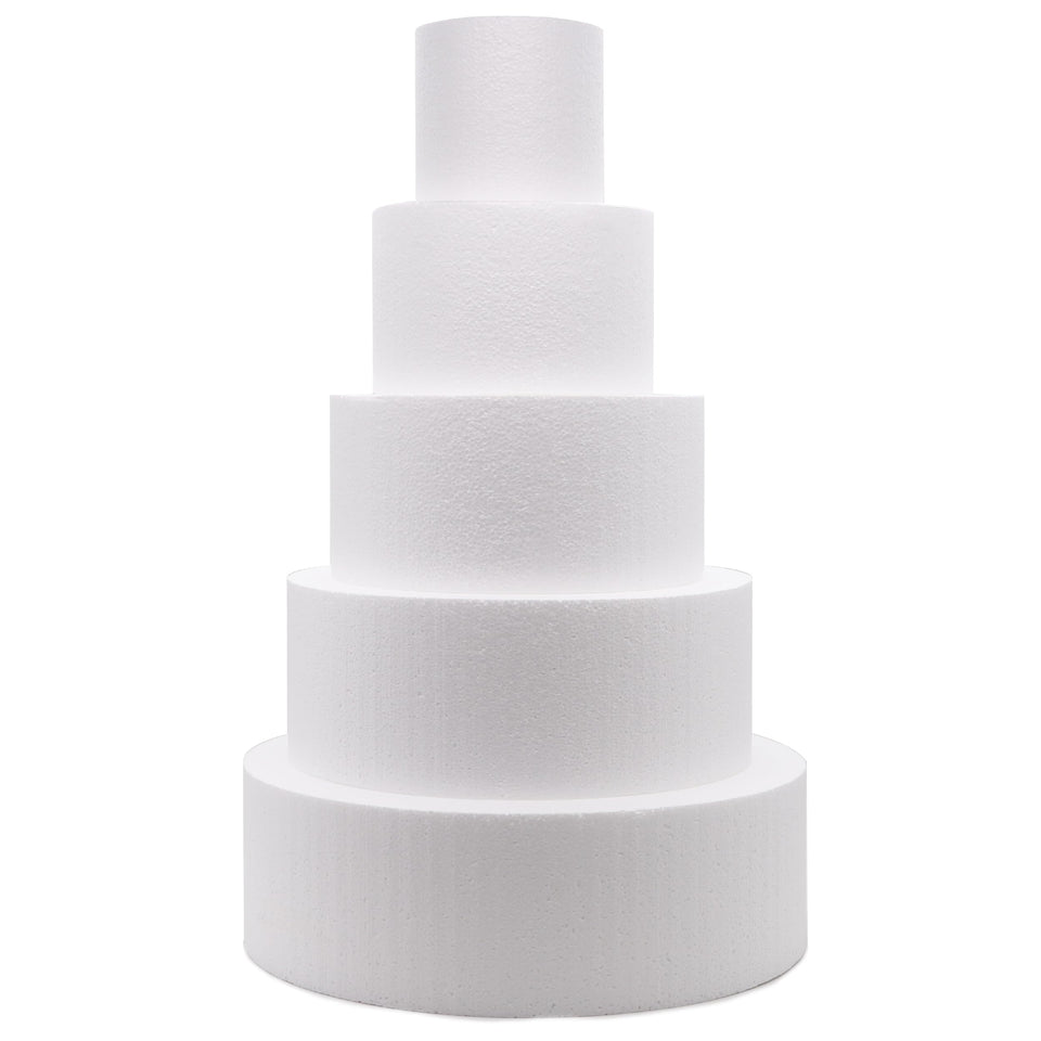 Crafare 4in round foam cake dummy, lightweight display for weddings and cake designs