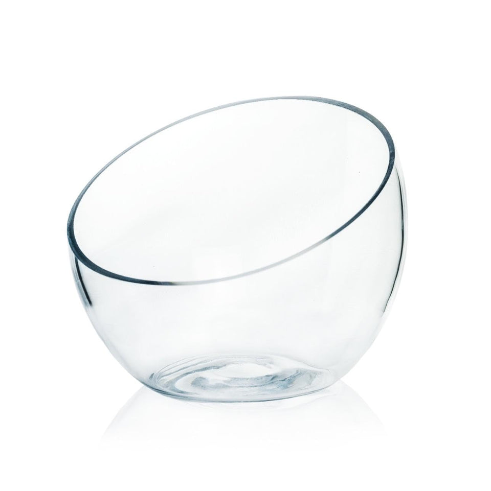 Craft And Party slant cut bowl close-up edge showcases premium glass clarity for elegant displays.
