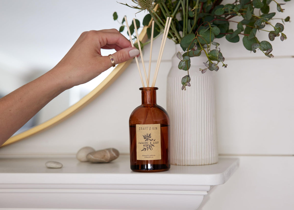 Craft & Kin Lily & Jasmine diffuser in a living room setup