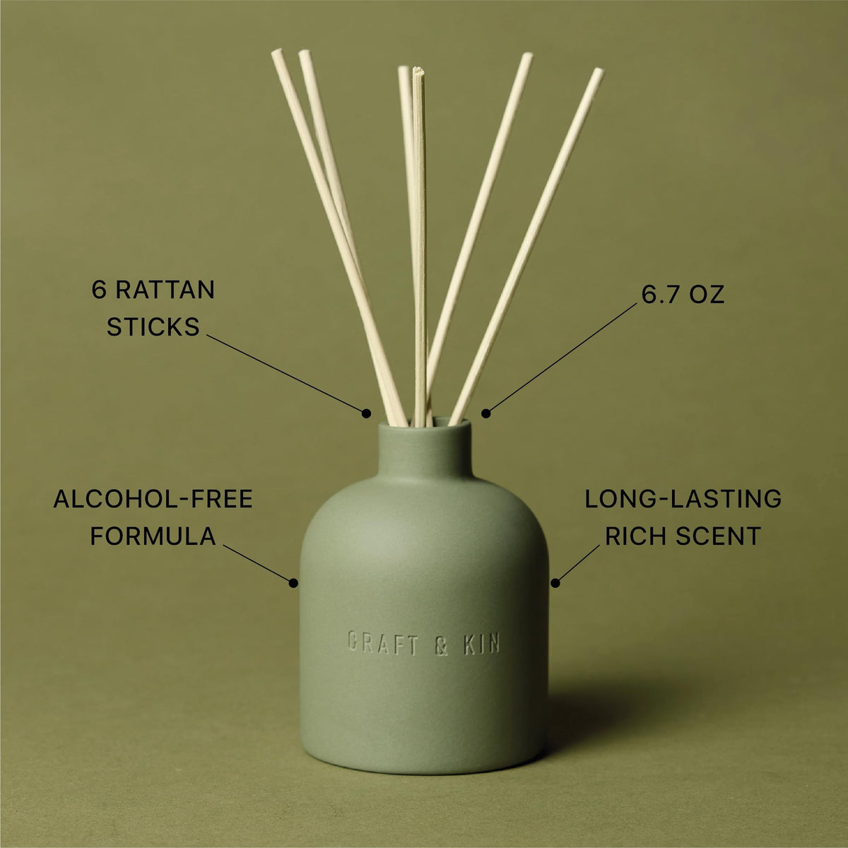 Craft & Kin Earthenware collection ceramic jar enhances decor while delivering warm, long-lasting scent.