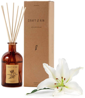 Craft & Kin Lily & Jasmine diffuser in amber glass creates calming home ambiance