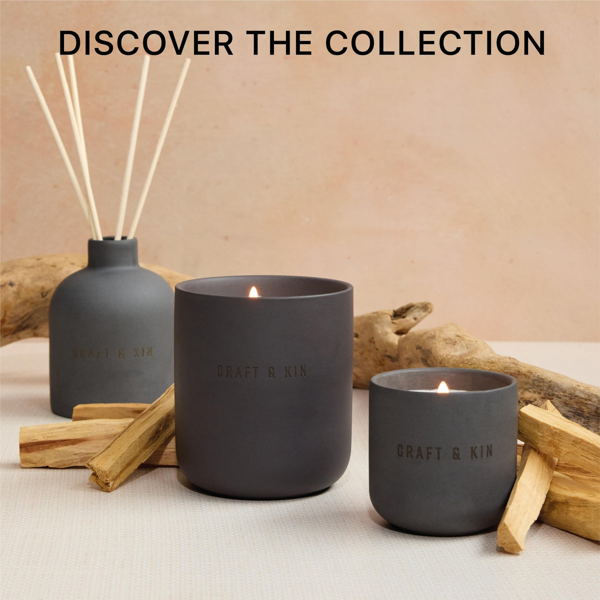 Close-up of Santal Woods showing creamy sandalwood and vanilla warmth.