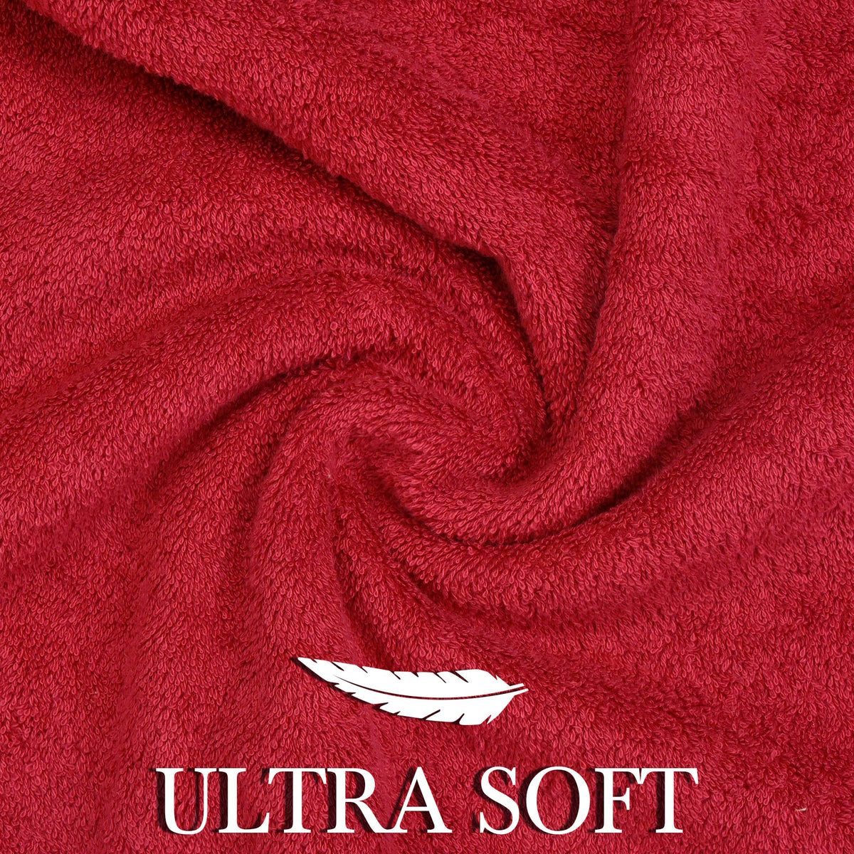 Craftberry red bathroom setup with towels for spa-like daily routines.