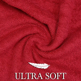 Craftberry red bathroom setup with towels for spa-like daily routines.