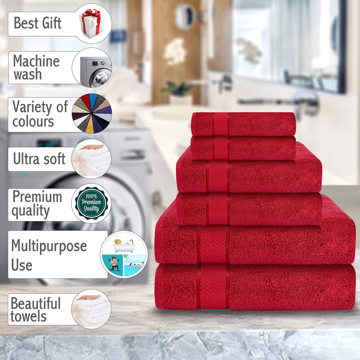 Craftberry gym-pack red towels for post-workout refresh.
