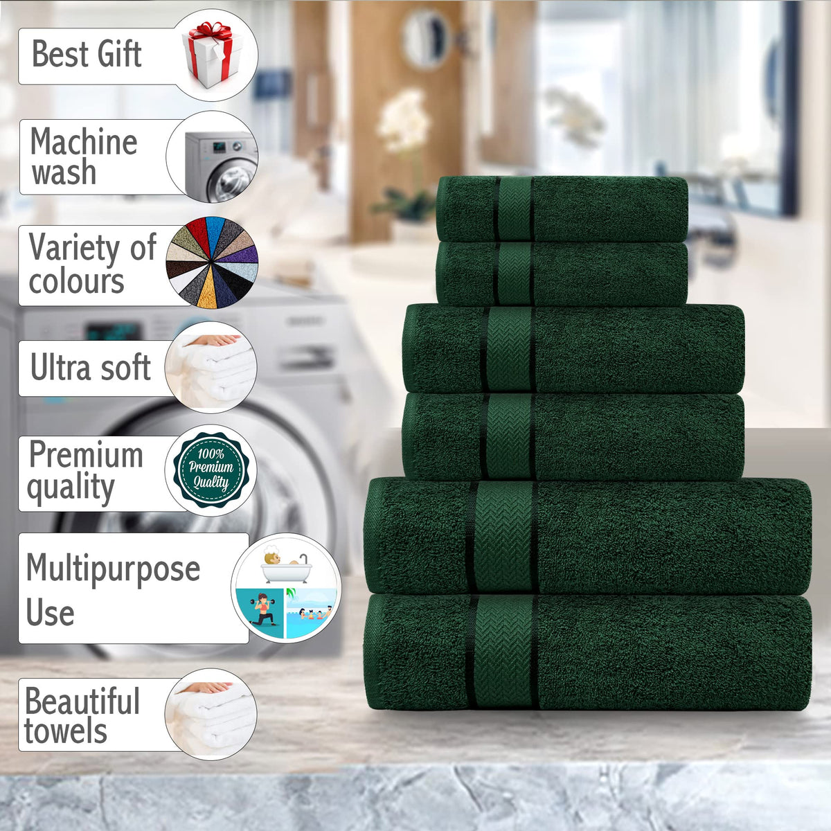 CRAFTBERRY luxury towels soft plush texture for spa-like comfort.