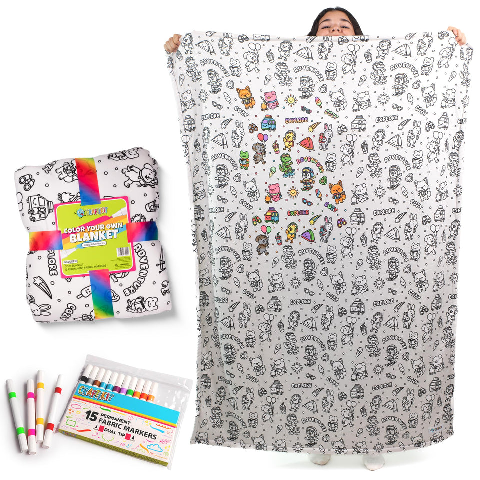 Craftikit Color-In Blanket kids decorating activity for creativity and calm
