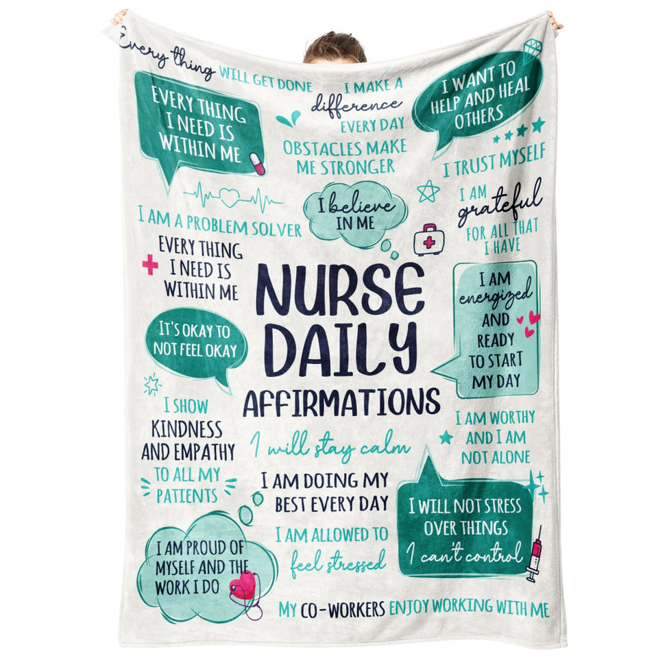 Craftique soft nurse blanket daily affirmations for comfort and motivation.