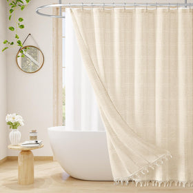 Craidlela tassel-detail curtain adds boho farmhouse texture to your space.