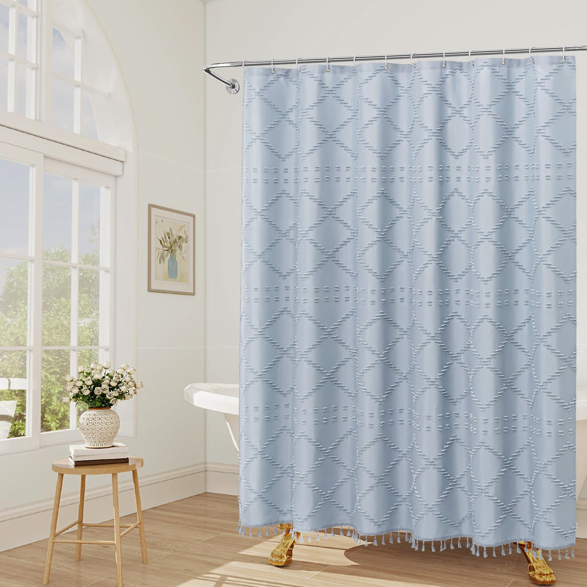 Craidlela reinforced header with 12 grommets ensures durable setup for standard showers