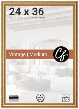 Craig Frames Victoria ornate gold frame close-up with intricate carving and premium finish