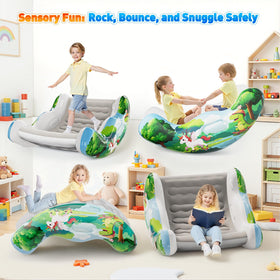 Crakrora Sensory Chair in use with built-in pump for quick setup.