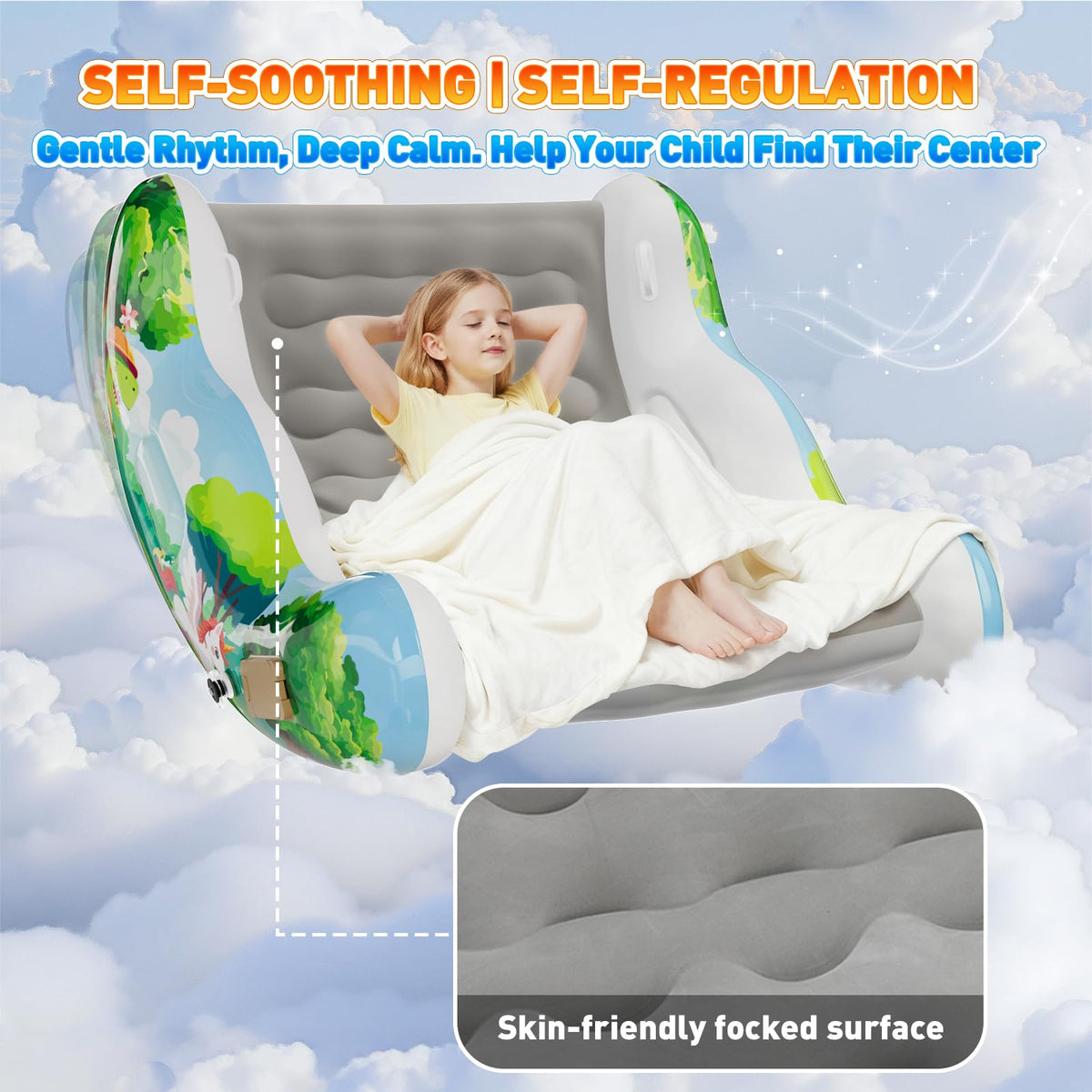 Crakrora Sensory Chair with soft non-slip surface enhances safe seating.