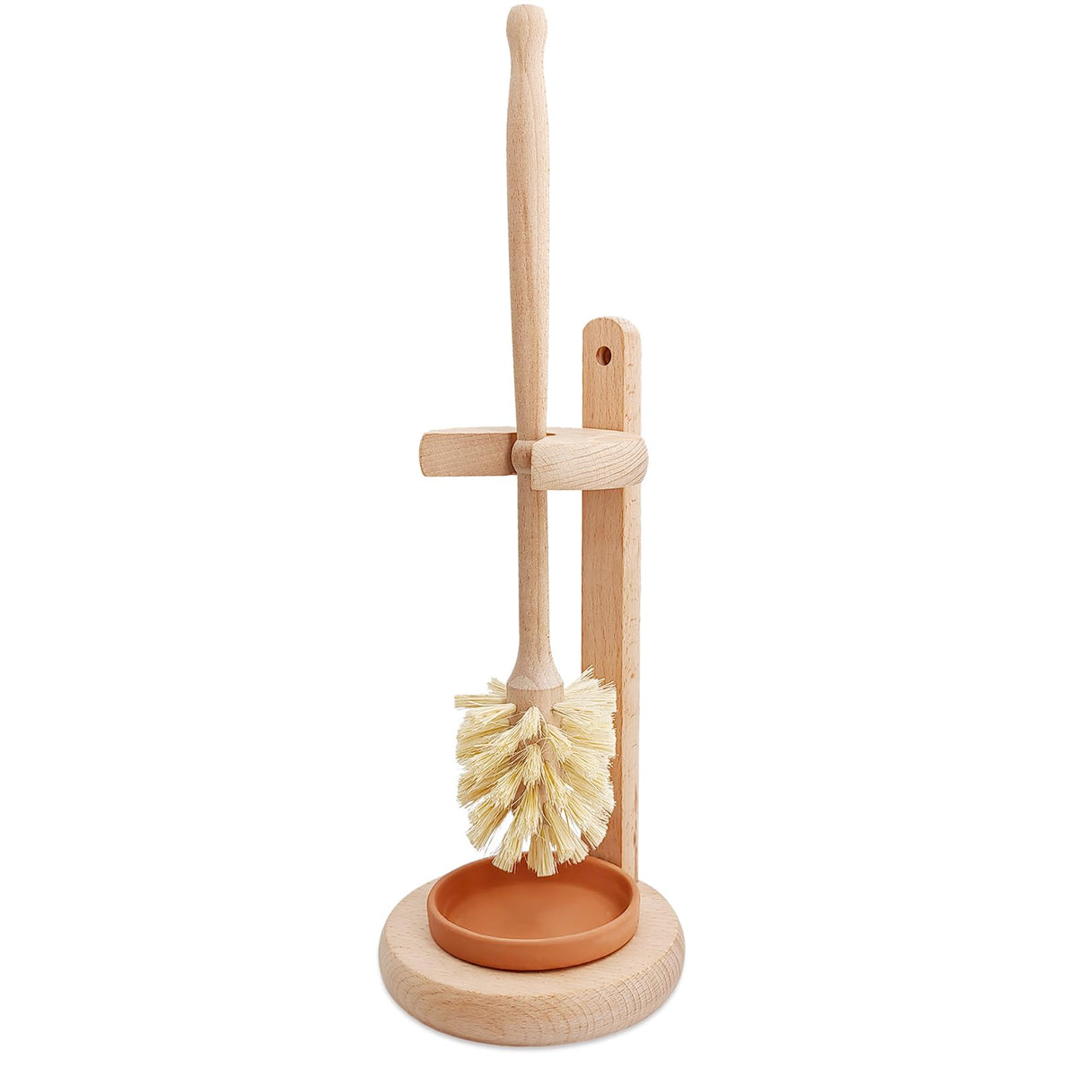 CRAKTH beechwood toilet brush and holder for durable bathroom organization