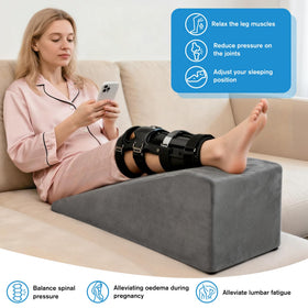 CRAURU leg elevation pillow grey removable cover enabling easy cleaning