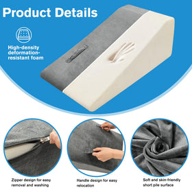 CRAURU leg elevation pillow machine washable cover for quick refresh