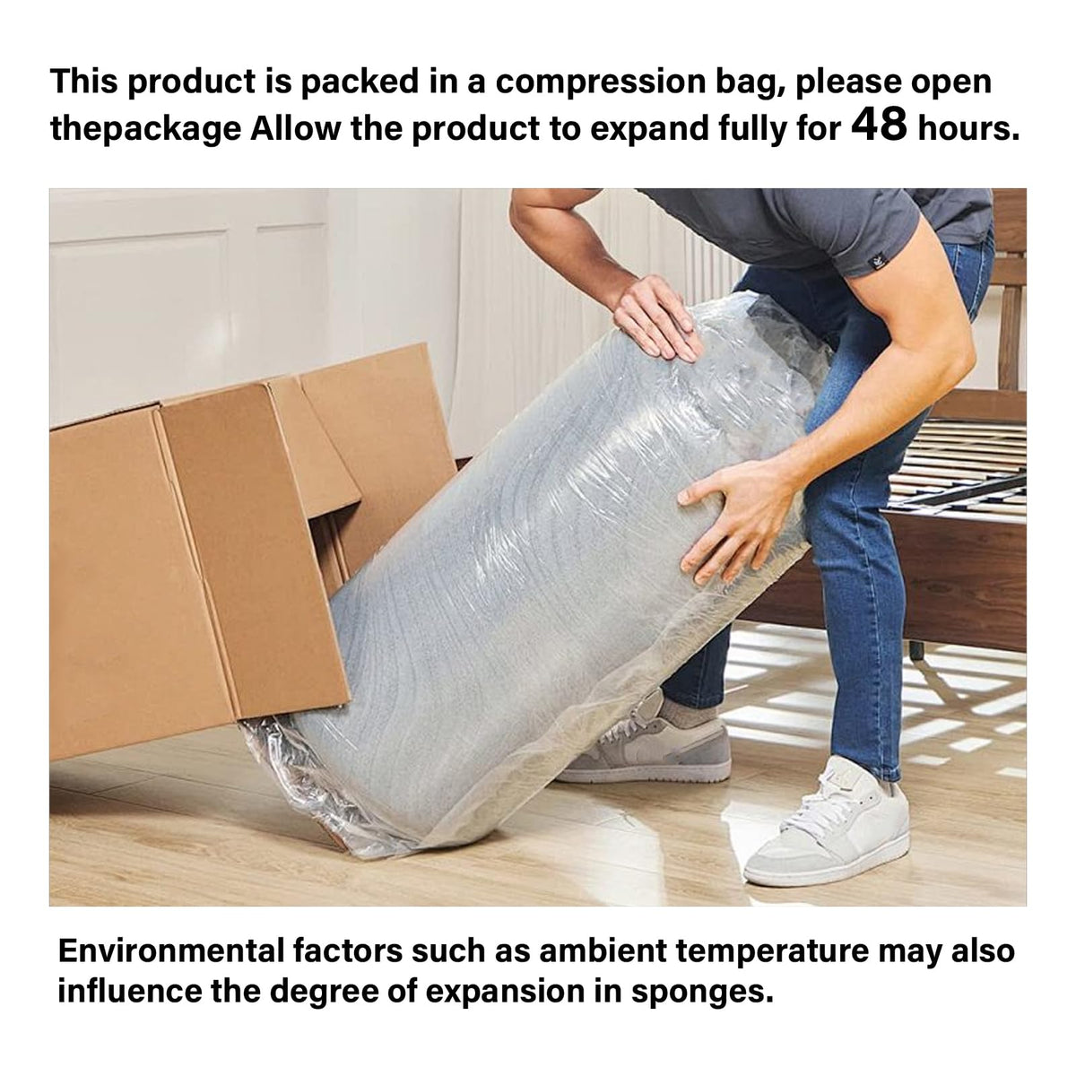 CRAURU mattress fully shaped after unboxing on a bunk