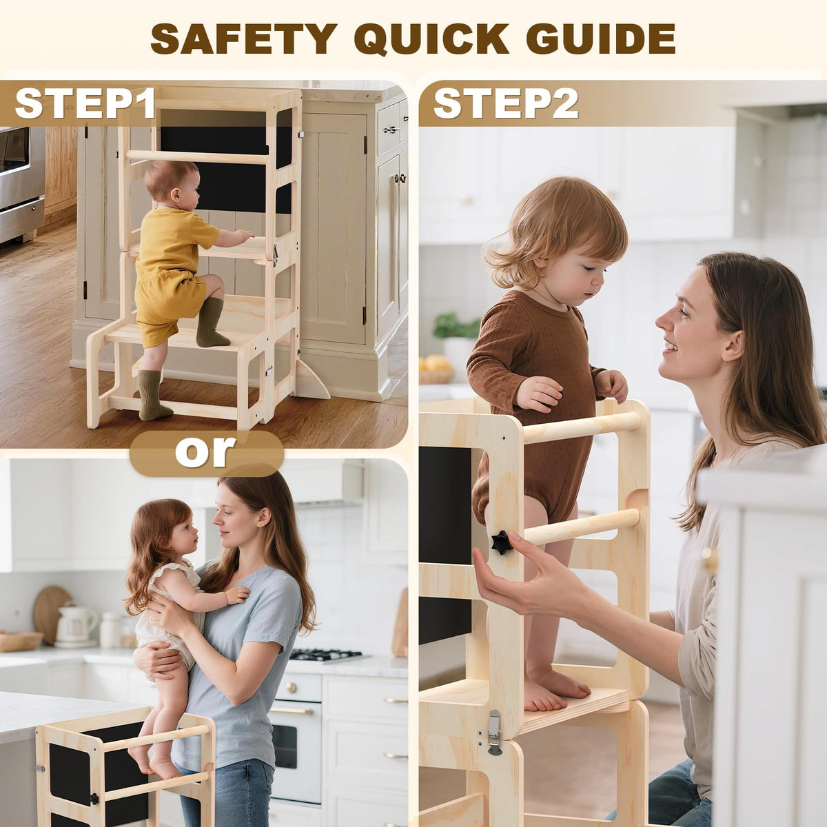 Cravenook toddler step stool used for kitchen tasks at child-friendly height.