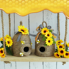 CRCZK Rustic Tiered Tray Display perfect spring centerpiece.
