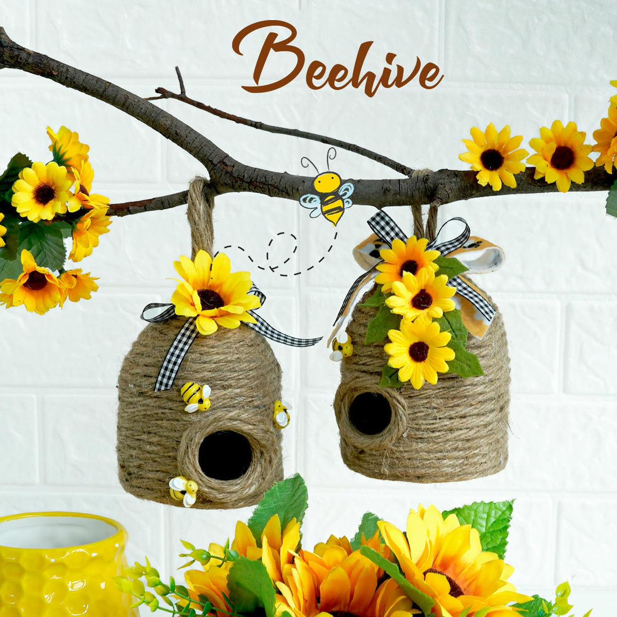 CRCZK Small Bees and Wooden Bee Accents create cozy kitchen decor.