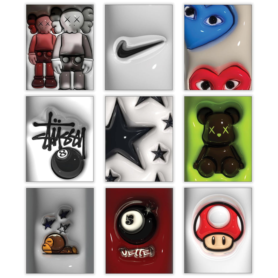 CREAARO hypebeast poster set 8x10 adds bold streetwear flair to teen rooms.