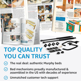 Create-A-Bed queen vertical Murphy bed kit made in USA signals long-lasting build