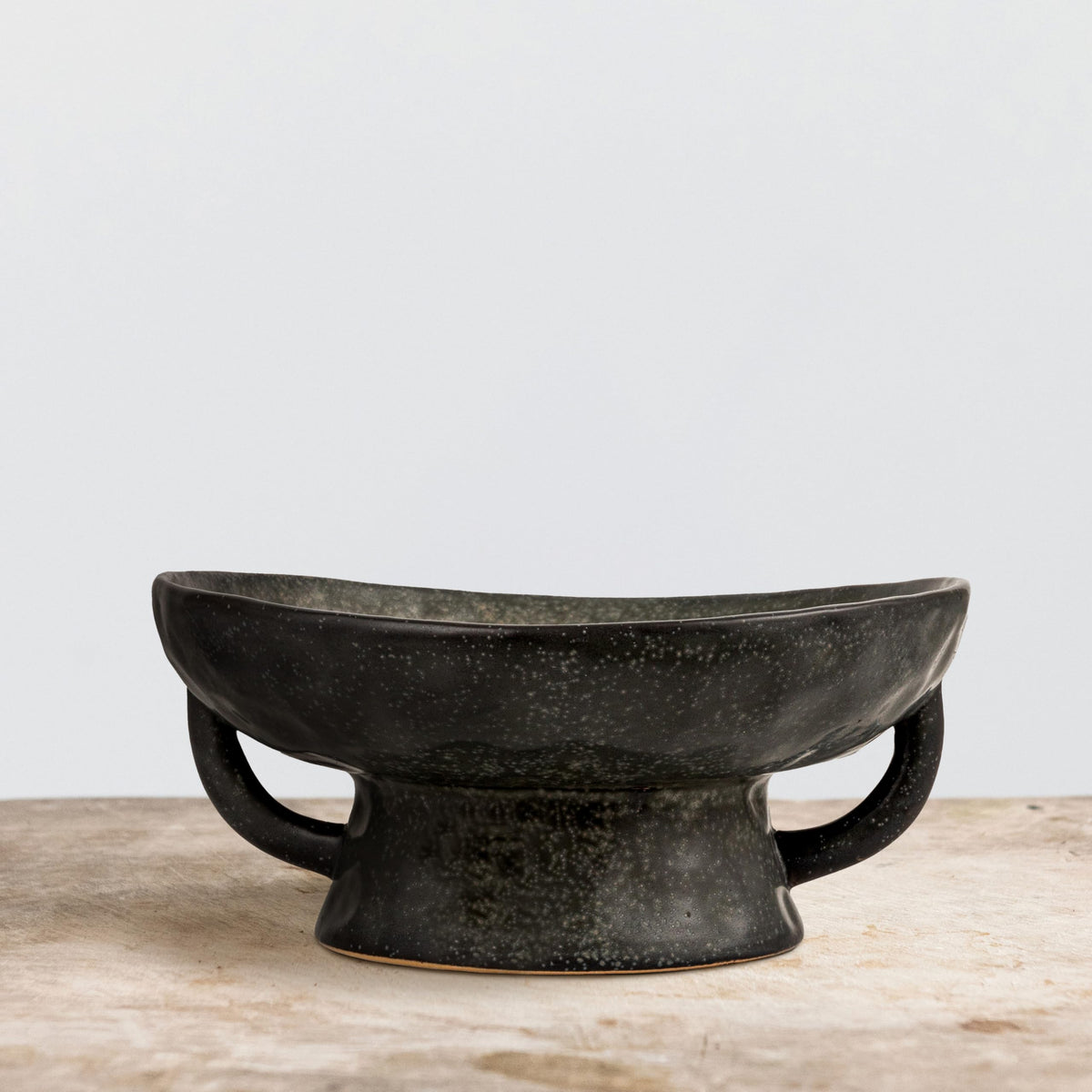 Creative Co-Op black glaze close-up shows glaze variation