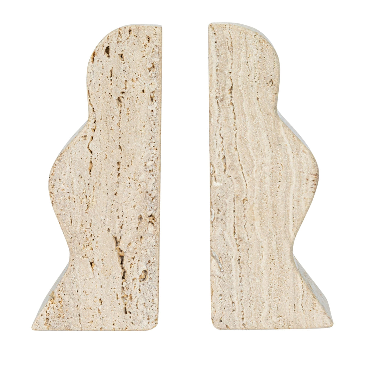 Creative Co-Op bookends paired with magazines and decor accents