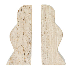 Creative Co-Op bookends paired with magazines and decor accents
