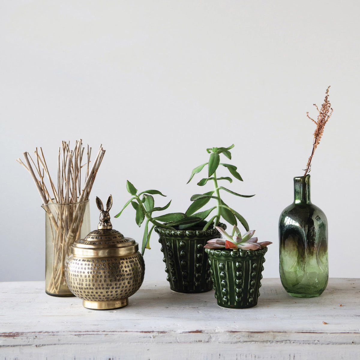 Creative Co-Op decorative container for small items.
