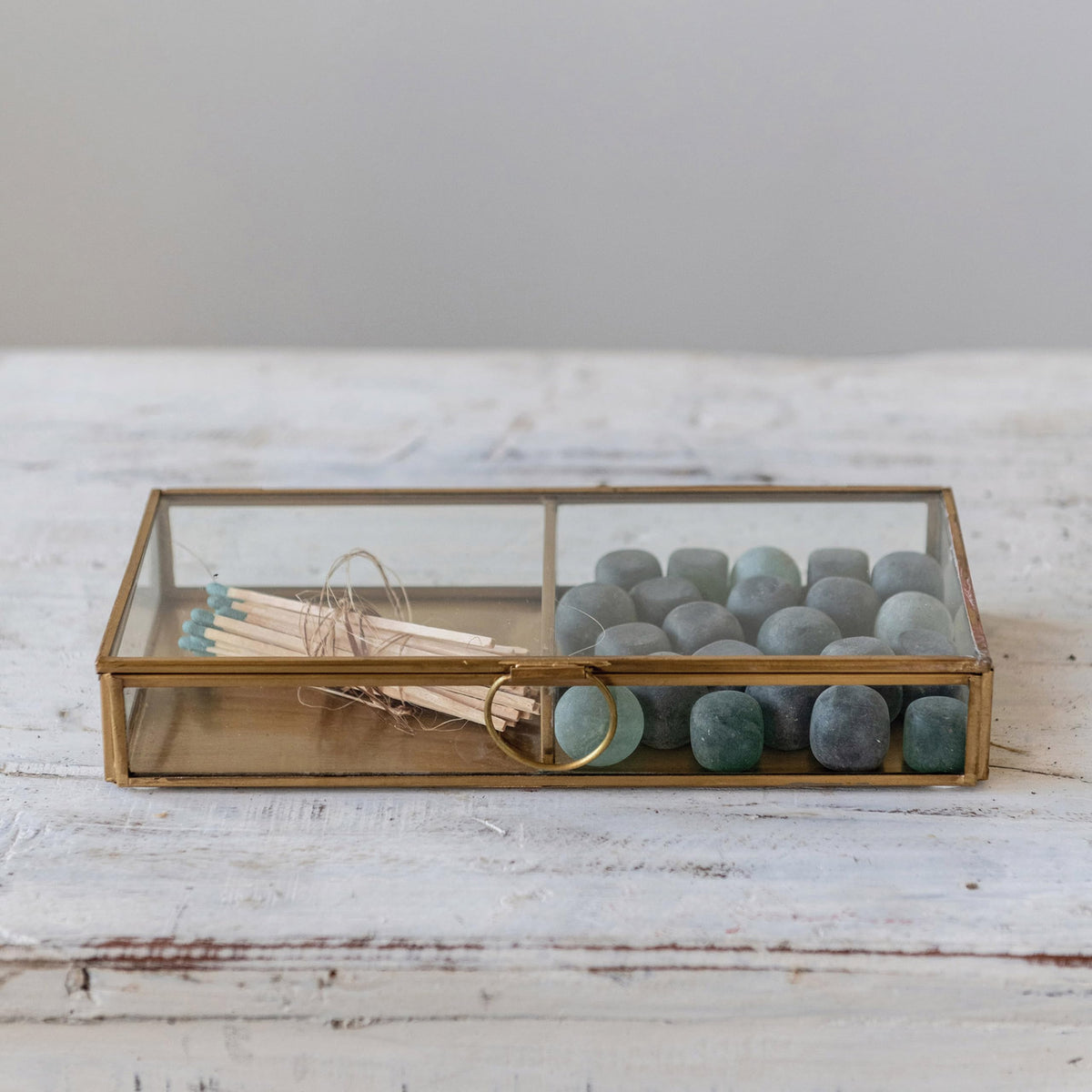 Creative Co-Op clear glass panels provide full visibility of stored items