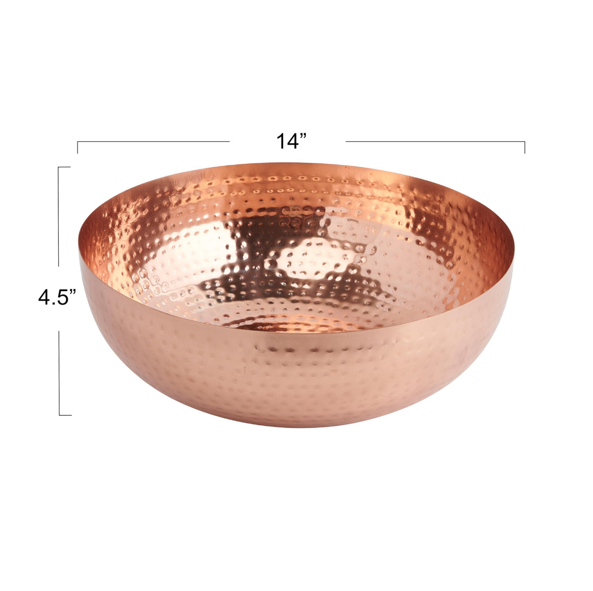Creative Co-Op hammered metal bowl closeup texture, showcasing craftsmanship and copper glow