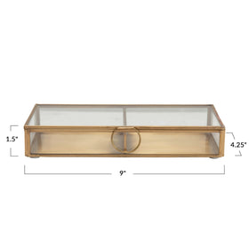 Creative Co-Op hinged-lid display case for quick access to small treasures