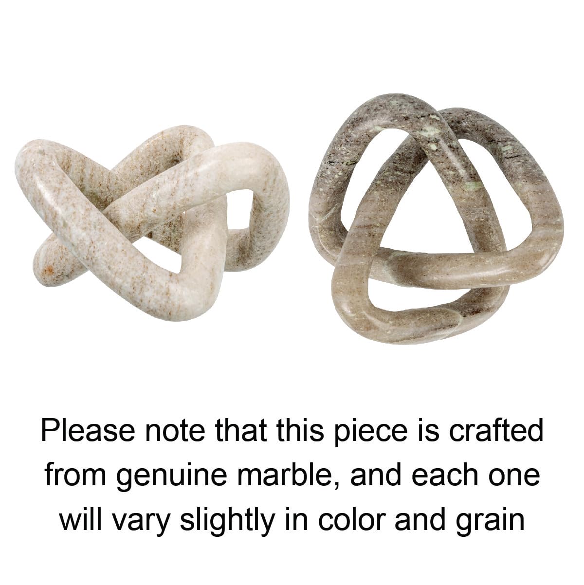 Natural veining and color variation in beige marble knot