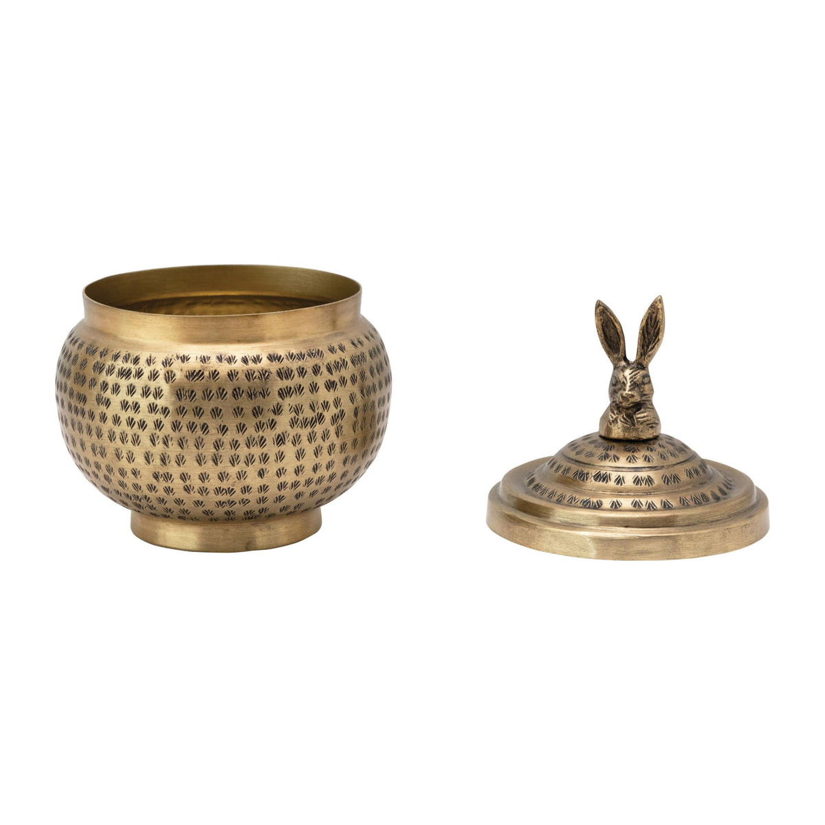 Creative Co-Op container shown on counter or mantel for charm.