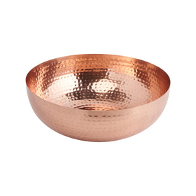 Creative Co-Op round hammered metal bowl with copper finish, ideal for elegant serving and mixing