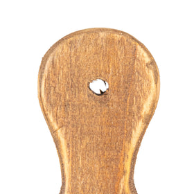 Creative Co-Op small wood pedestal closeup showing rustic texture
