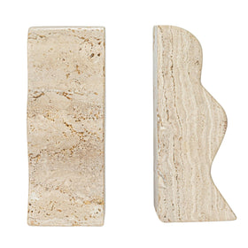 Creative Co-Op travertine bookends emphasize durability for everyday use
