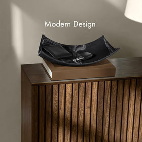 Creative Scents black marble look bowl with protective base, guards surfaces from scratches.