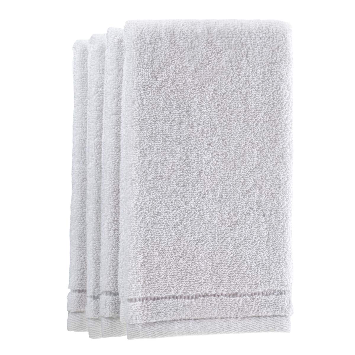 Creative Scents cotton fingertip towels, four white 11x18 inches, soft and highly absorbent for quick hand drying