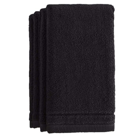 Creative Scents black cotton fingertip towels, four-pack, decorative for guest bathrooms.