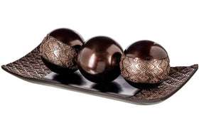 Creative Scents Dublin brown tray centerpiece for a rustic-elegant living room