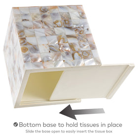 Creative Scents Milano tissue box cover features a durable resin base for lasting use.