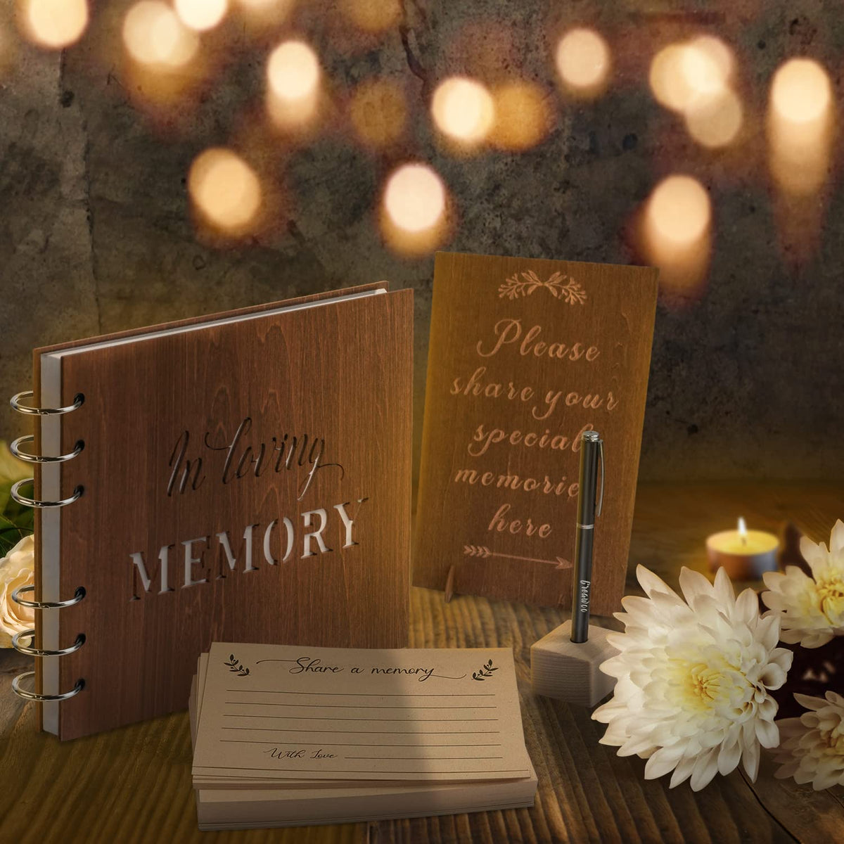 Creawoo guest book entry layout with space for names and condolences.