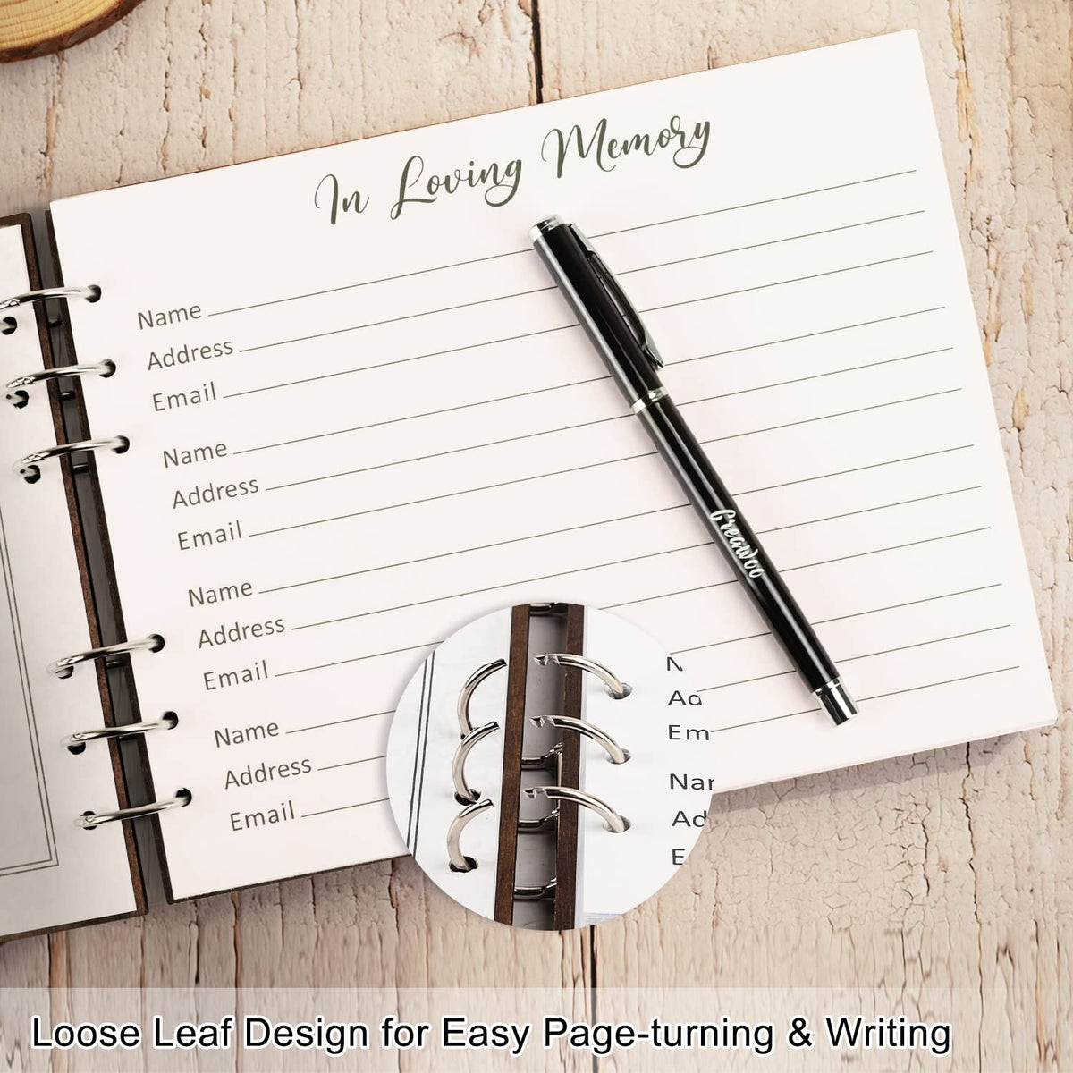 Creawoo memory cards for guests to write messages and memories.